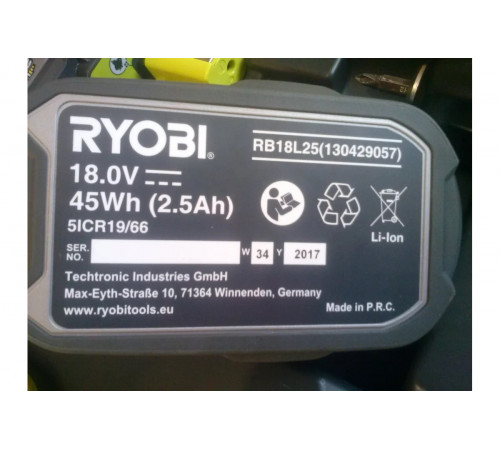 Бесщеточная дрель-шуруповерт Ryobi ONE+ R18DDBL-225B 5133003611