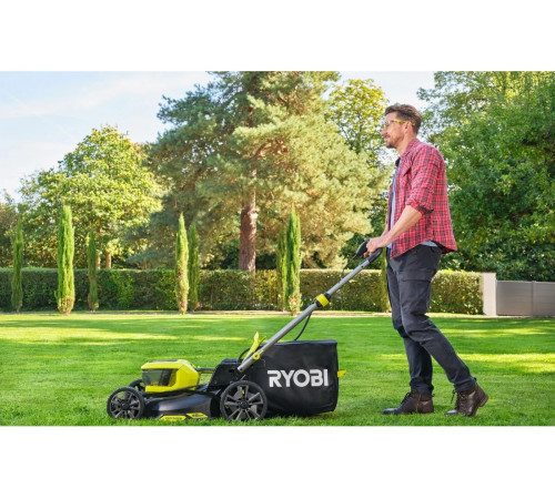 Аккумуляторная бесщеточная газонокосилка Ryobi 18В RY18LMX46A-250, 46см 5133005790