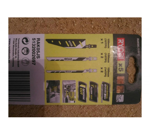 Набор пилок для лобзика 5 шт. Ryobi RAK05JSBFC 5132002697