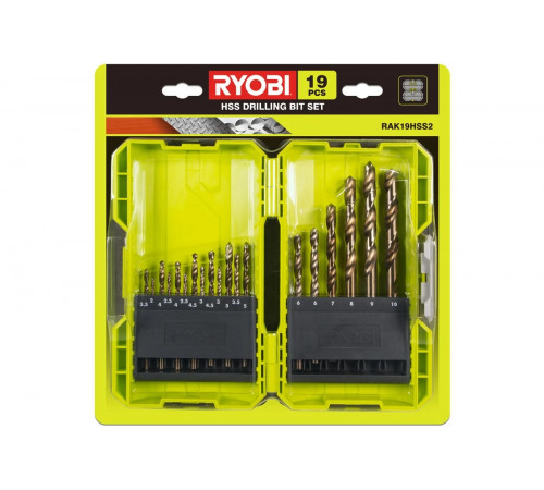 Набор сверл по металлу RAK19HHS2 (19 шт; 2-10 мм) Ryobi 5132004390