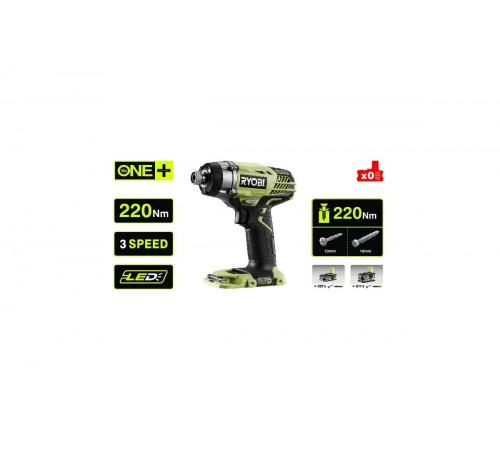 Импульсный винтовёрт Ryobi ONE+ R18iD3-0  без аккумулятора в комплекте 5133002613