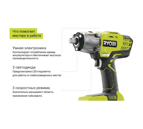 Ударный гайковерт Ryobi ONE+ R18IW3-0 5133002436