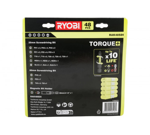 Набор ударных бит 48 шт. Ryobi RAK48SDI 5132003791