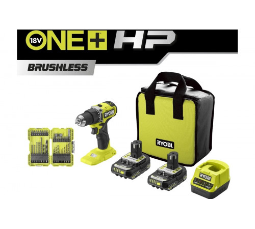 Бесщеточная дрель-шуруповерт Ryobi 18В RDD18C-2C20SA32 5133005624