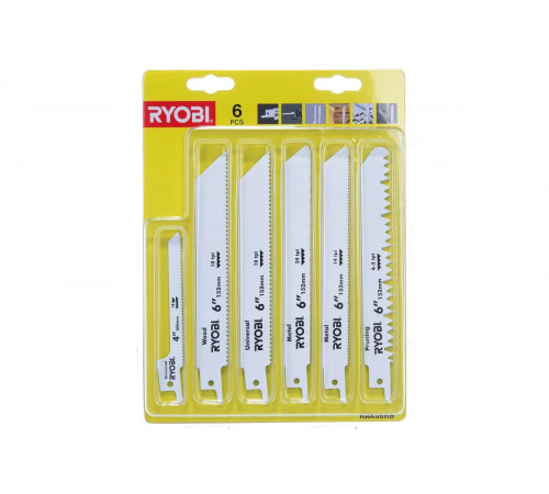 Набор полотен для сабельной пилы 6 шт. Ryobi RAK06RB 5132002547