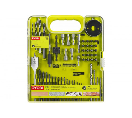Набор сверл и бит (60 шт.) Ryobi RAKDD60 5132004664