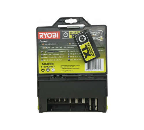 Набор комбинированный RAK69MiX 69 предметов Ryobi 5132002687