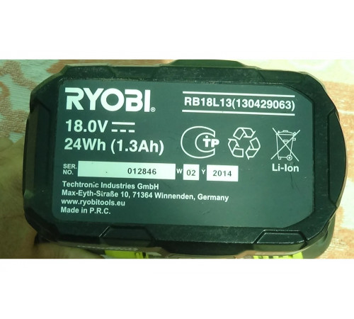 Дрель-шуруповерт RYOBI ONE+ R18DDP-LL13G 5133002211