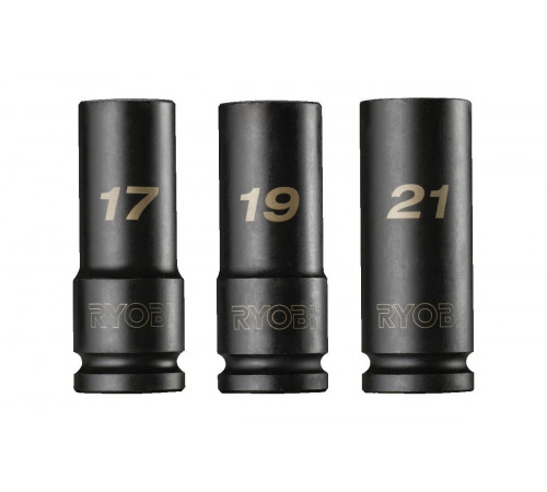 Торцевые головки 3 шт.: 17, 19, 21 мм, 1/2"DR RHDIS3PC Ryobi 5132006070