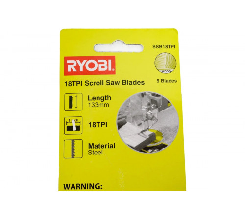 Набор полотен по дереву SSB18TPI (5 шт; 18TPI) для лобзикового станка Ryobi 5132002898