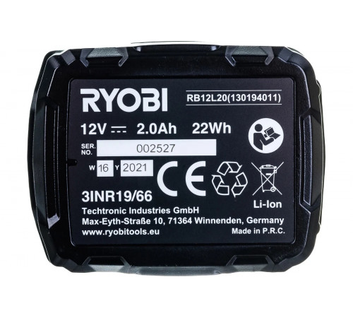 Аккумулятор RB12L20 (12В; 2А*ч; Li-Ion) Ryobi 5133005089
