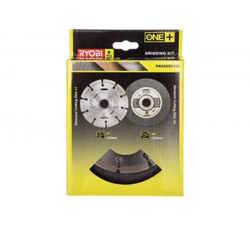 Набор дисков для УШМ (125х22.2 мм) Ryobi RAK6AGD125 5132003149