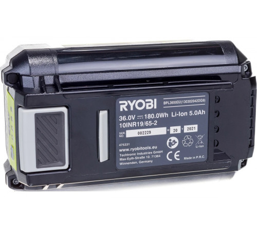Аккумуляторная батарея (36В; 5.0 Ач; Lithium+) BPL3650D2 Ryobi 5133004387