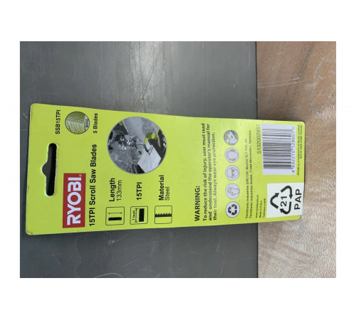 Полотно SSB15TPI (5 шт; 133 мм; 15TPI) для лобзикового станка RSW1240G Ryobi 5132002897