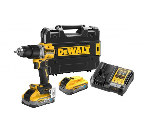 Аккумуляторная ударная дрель-шуруповерт DEWALT 18 В, 2000 об/мин, 34000 уд/мин, с 2 АКБ 5 Ач и ЗУ, в кейсе TSTAK DCD805H2T