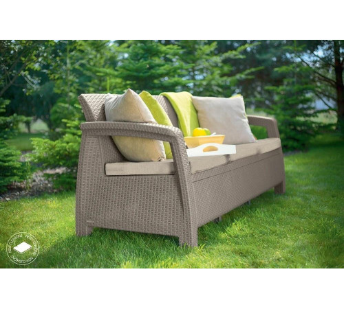 Трехместный диван Keter Corfu Love Seat Max капучино 258978 Трехместный диван Keter Corfu Love Seat Max капучино 258978