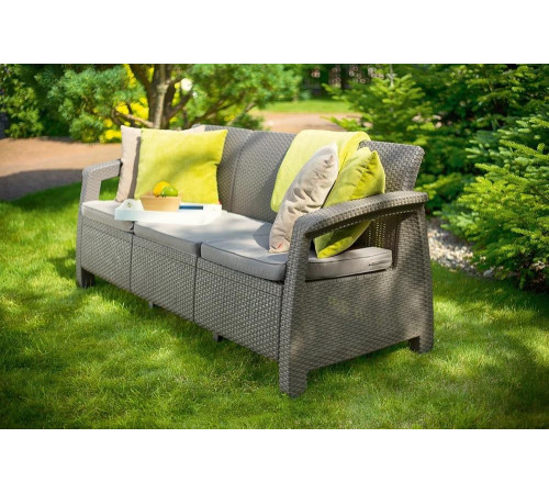 Трехместный диван Keter Corfu Love Seat Max капучино 258978 Трехместный диван Keter Corfu Love Seat Max капучино 258978