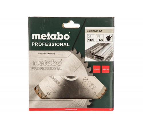 Пильный диск по алюминию 165x20 мм, Z48, FZ/TR -5 Metabo AluminiumCutProf 628276000