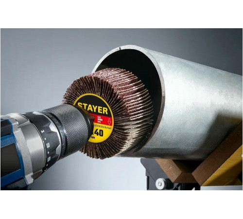 Круг шлифовальный лепестковый на шпильке STAYER P180, 30x15 мм 36606-180 Круг шлифовальный лепестковый на шпильке STAYER P180, 30x15 мм 36606-180