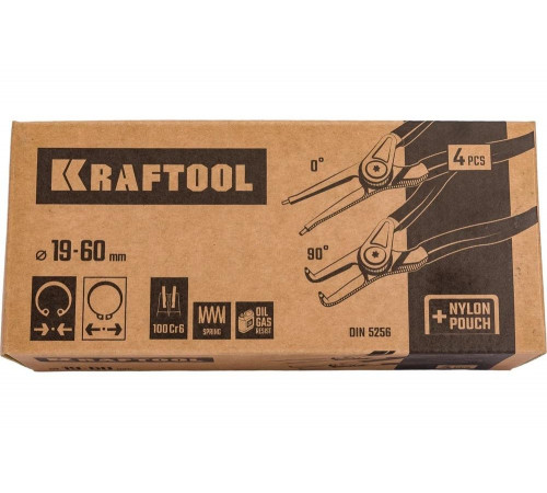 KRAFTOOL 4 шт., 180 мм, набор съемников стопорных колец Grand-4 22812-H4
