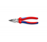 Комбинированные остроконечные плоскогубцы KNIPEX с удлинёнными губками, длина 185 мм, фосфатированные, 2-комп ручки KN-0822185