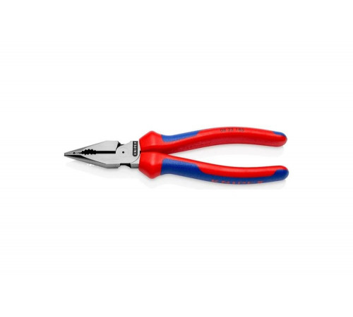 Комбинированные остроконечные плоскогубцы KNIPEX с удлинёнными губками, длина 185 мм, фосфатированные, 2-комп ручки KN-0822185 Комбинированные остроконечные плоскогубцы KNIPEX с удлинёнными губками, длина 185 мм, фосфатированные, 2-комп ручки KN-0822185