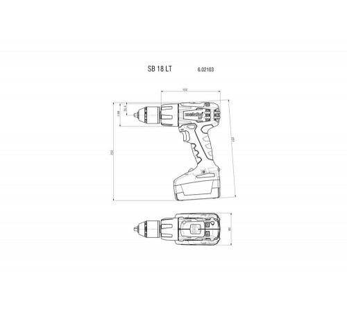 Аккумуляторная ударная дрель-шуруповерт Metabo SB 18 LT 602103800 Аккумуляторная ударная дрель-шуруповерт Metabo SB 18 LT 602103800