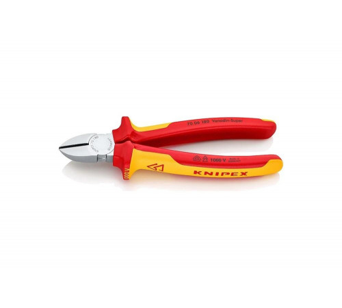 Бокорезы Knipex SB VDE, 180 мм, хром, 2-компонентные диэлектрические ручки KN-7006180SB Бокорезы Knipex SB VDE, 180 мм, хром, 2-компонентные диэлектрические ручки KN-7006180SB