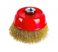 Щетка чашечная (100 мм; М14; латунированная волнистая 0.35 мм) для УШМ Elitech 1820.074000