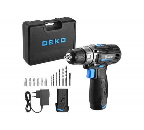 Аккумуляторная дрель-шуруповерт DEKO GCD12DU3 1.98, 305мм, 235мм, 90мм, Арт. 063-4097 Аккумуляторная дрель-шуруповерт DEKO GCD12DU3 1.98, 305мм, 235мм, 90мм, Арт. 063-4097