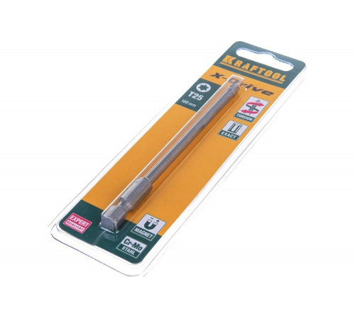 KRAFTOOL Т25, 100 мм, 1 шт., кованые профессиональные биты X-DRIVE 26125-25-100-1 KRAFTOOL Т25, 100 мм, 1 шт., кованые профессиональные биты X-DRIVE 26125-25-100-1