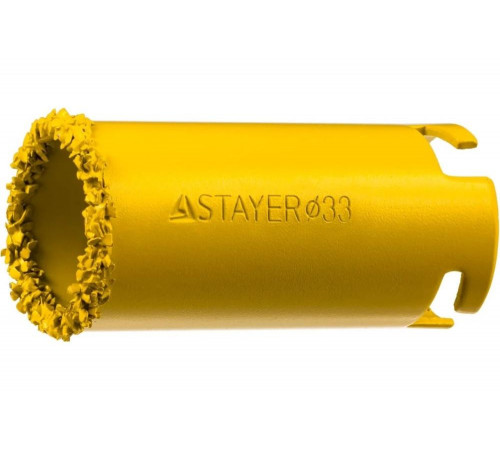STAYER d 33 мм, L - 55 мм, карбид-вольфрамовая крошка, кольцевая коронка 33345-33