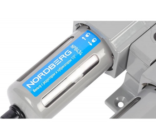 Фильтр воздушный с редуктором и лубрикатором PRO 1/2" NORDBERG NP8434 Фильтр воздушный с редуктором и лубрикатором PRO 1/2" NORDBERG NP8434