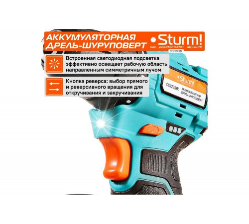 Аккумуляторный шуруповерт Sturm 1BatterySystem12V CD1235BL Аккумуляторный шуруповерт Sturm 1BatterySystem12V CD1235BL