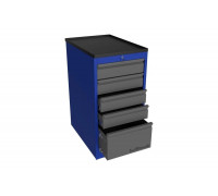 Инструментальная тумба Верстакофф PROFFI RAL5005 5 выдвижных ящиков RAL7024 106585