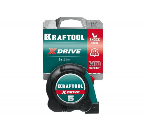 KRAFTOOL 5 м х 25 мм, ударостойкий обрезиненный корпус, рулетка X-Drive 34122-05-25_z02 KRAFTOOL 5 м х 25 мм, ударостойкий обрезиненный корпус, рулетка X-Drive 34122-05-25_z02