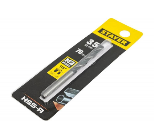 STAYER Ø 3.5 х 70 мм, сверло спиральное по металлу 29602-3.5 Professional STAYER Ø 3.5 х 70 мм, сверло спиральное по металлу 29602-3.5 Professional
