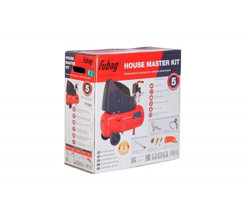 Компрессор FUBAG HOUSE MASTER KIT + 5 OL 195/24 + 5 предметов 646029 Компрессор FUBAG HOUSE MASTER KIT + 5 OL 195/24 + 5 предметов 646029