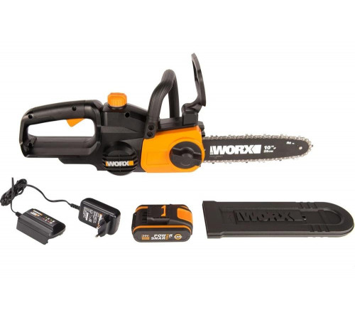 Аккумуляторная цепная пила WORX 20в, 25 см, 2ач х1 и зу 2а WG322E.1