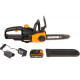 Аккумуляторная цепная пила WORX 20в, 25 см, 2ач х1 и зу 2а WG322E.1