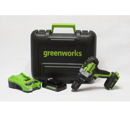 Аккумуляторная дрель-шуруповерт GreenWorks GD24DD60K2 3704107UA Аккумуляторная дрель-шуруповерт GreenWorks GD24DD60K2 3704107UA