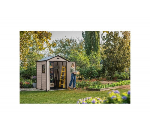 Хозяйственный блок KETER Manor 6x5, DD бежевый 255139 Хозяйственный блок KETER Manor 6x5, DD бежевый 255139