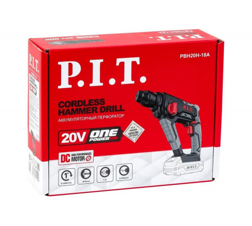 Аккумуляторный перфоратор P.I.T. SOLO 20В, 1.4 Дж, 2-х реж, sds-plus PBH20H-18A