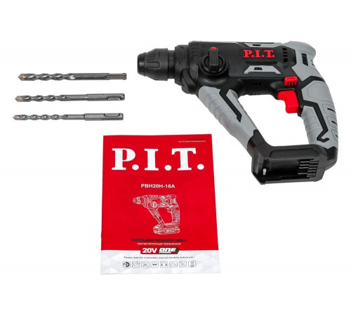 Аккумуляторный перфоратор P.I.T. SOLO 20В, 1.4 Дж, 2-х реж, sds-plus PBH20H-18A