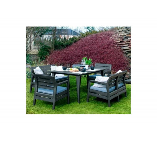 Комплект с обеденным столом Keter Delano set with Lima table 160 графит 233328