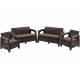 Комплект мебели Keter Corfu REST without table коричневый, серая подушка 241724