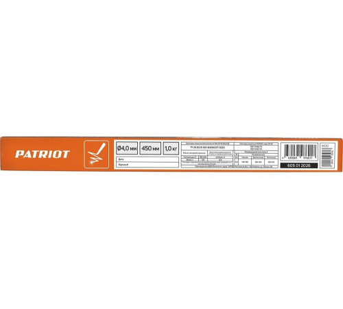 Электроды сварочные ЭР 46 (4х450 мм; 1 кг) PATRIOT 605012026 Электроды сварочные ЭР 46 (4х450 мм; 1 кг) PATRIOT 605012026