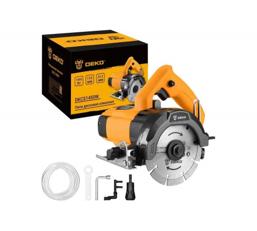 Пила дисковая алмазная DEKO DKCS1450W 115 мм, 1450 Вт, с подачей воды 084-1048 Пила дисковая алмазная DEKO DKCS1450W 115 мм, 1450 Вт, с подачей воды 084-1048