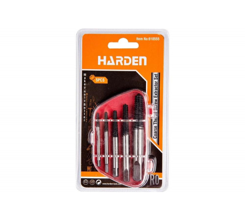Набор экстракторов HARDEN 5 предметов Cr-Mo 610555 Набор экстракторов HARDEN 5 предметов Cr-Mo 610555