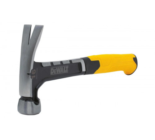 Молоток DEWALT одноэлементный, с прямым гвоздодером, 454 г DWHT0-51048